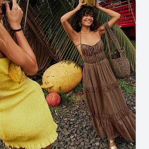 Free People Taking Sides Maxi in Otter, XS